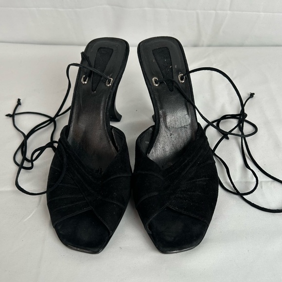 Vintage Enzo Angiolini Sandals Ankle straps Suede Upper Size 9 1/2 M Heel 4 in - Picture 2 of 9